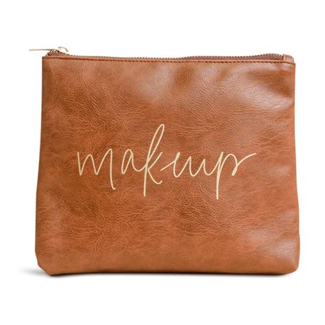 personalized faux leather makeup bags